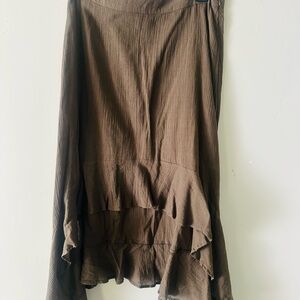 Free People High Low Brown Skirt
